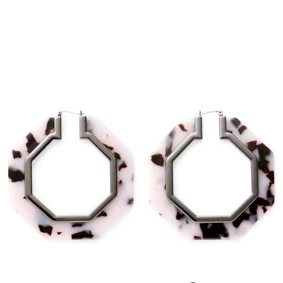 Rebecca Minkoff Jewelry - Rebecca Minkoff Octagon Hoop Earrings (Tortoise)